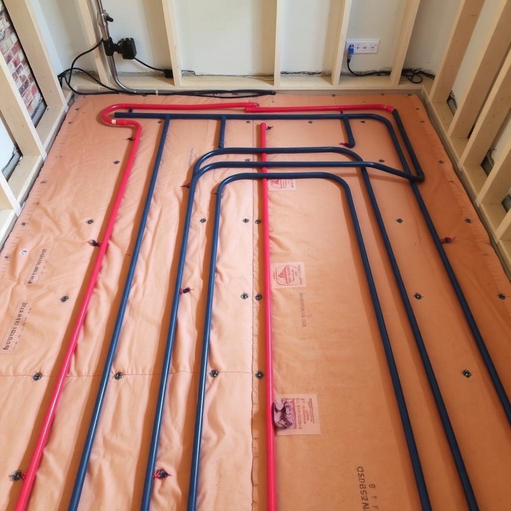 Underfloor heating pipework